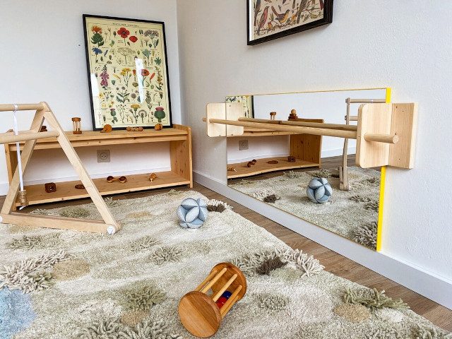 montessori spiegel mit stange kinderzimmer