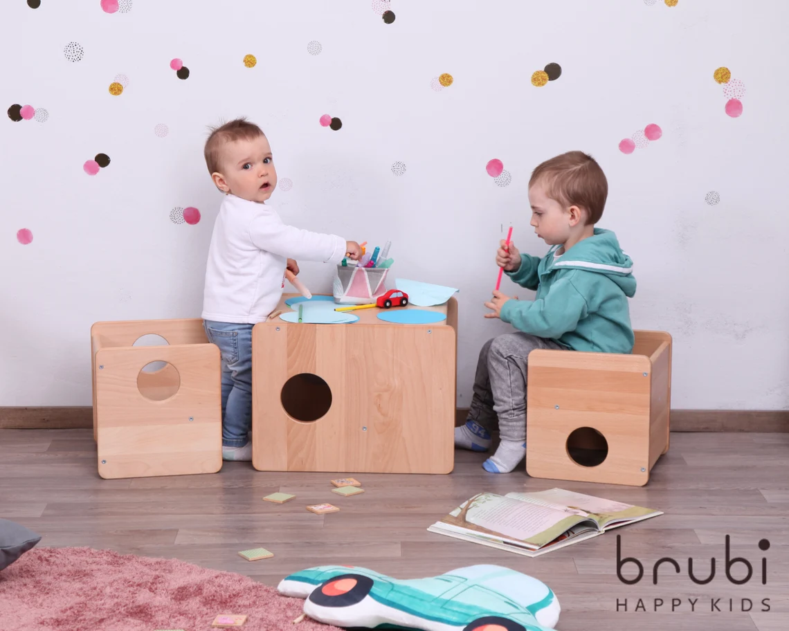 Montessori Tisch und Stuhl - Brubi